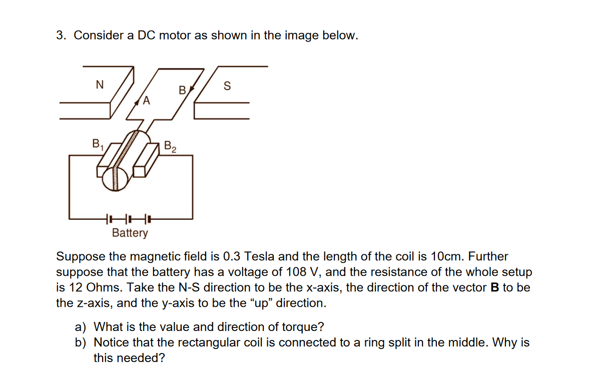 Solved 3. Consider A DC Motor As Shown In The Image Below. | Chegg.com