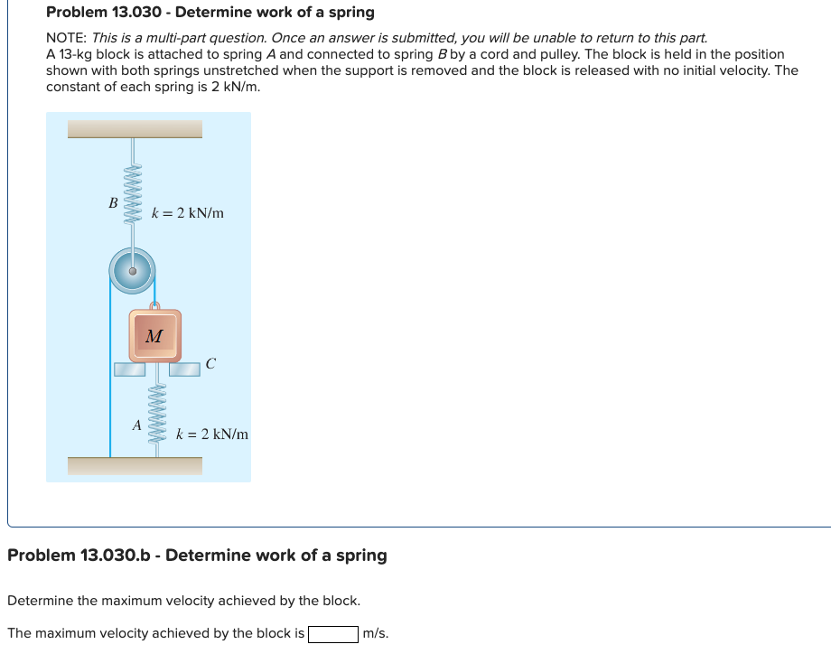 Solved Problem 13.030 Determine work of a spring NOTE