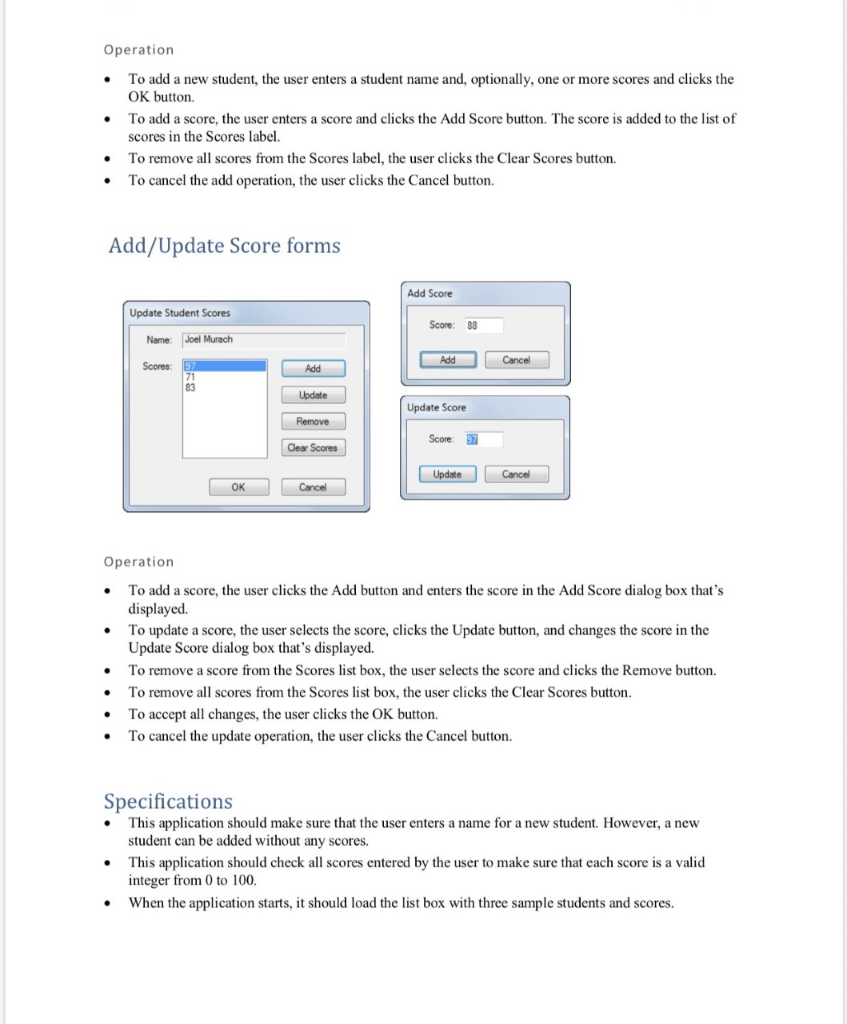 Answered: Visual Basic C# form, using collections, strings,