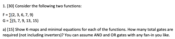 Solved 1. [30] Consider the following two functions: | Chegg.com