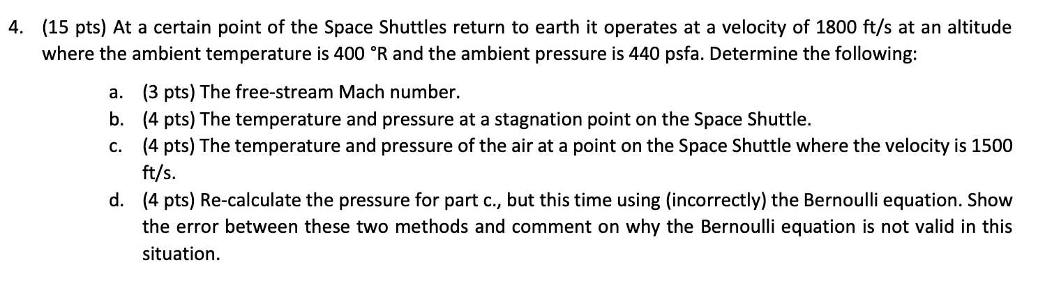 Solved (15 pts) At a certain point of the Space Shuttles | Chegg.com