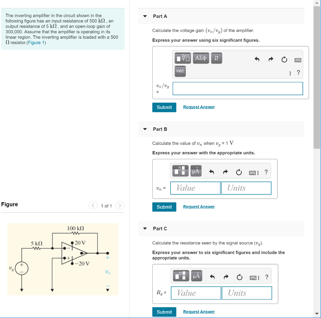Solved The inverting amplifier in the circuit shown in the | Chegg.com