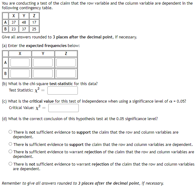 Solved You are conducting a test of the claim that the row Chegg