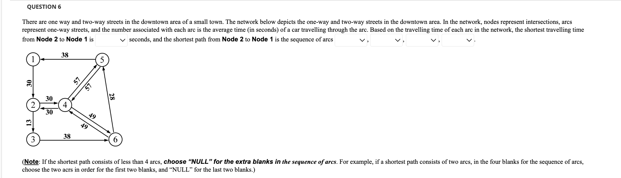 Solved from Node 2 to Node 1 is V seconds, and the shortest | Chegg.com