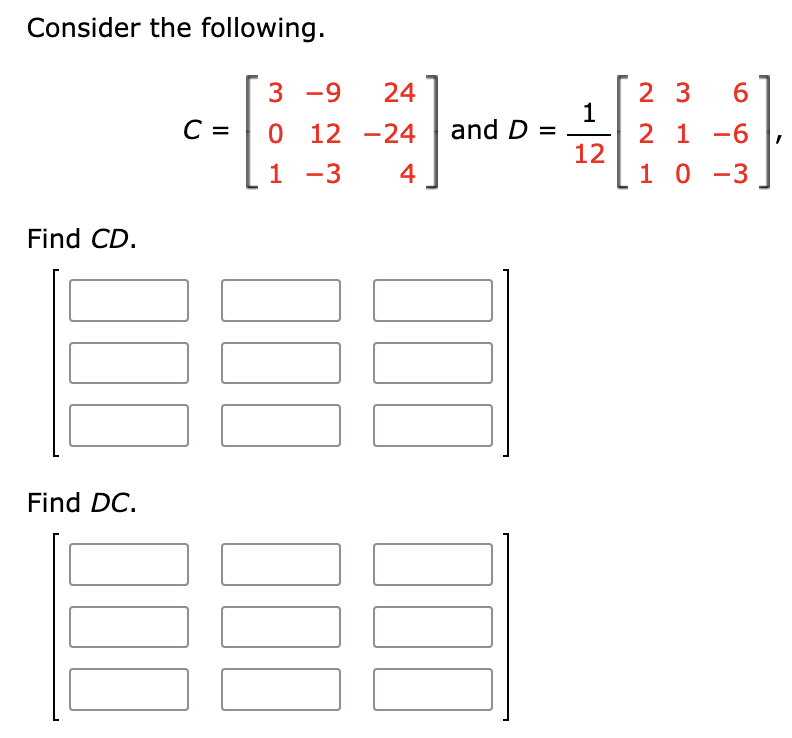 Solved Consider The Following C Find CD Find DC 100 3 Chegg