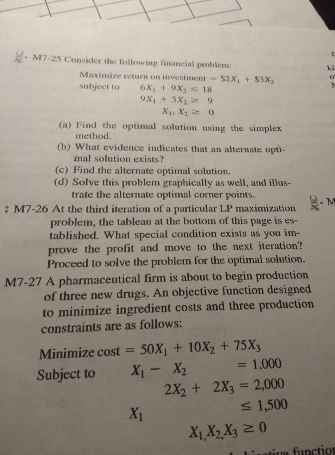 M7-25 Consider the following financial problem: ki | Chegg.com