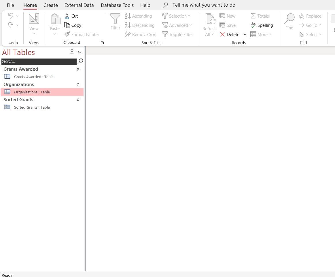 File Home Create 7 Σ Totals External Data Database | Chegg.com