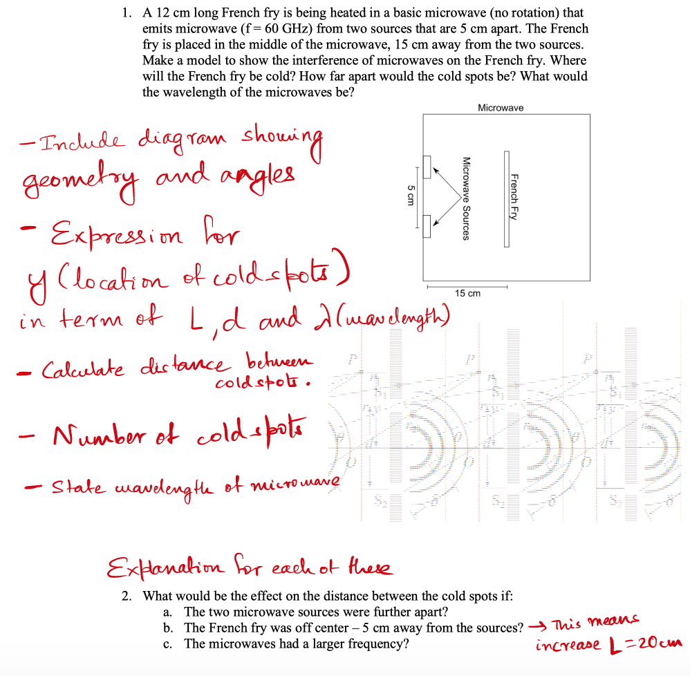 Solved 1. A 12 cm long French fry is being heated in a basic