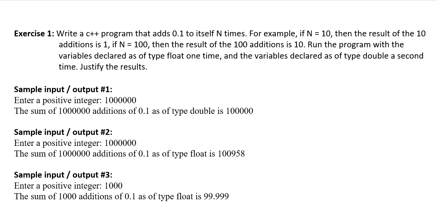 Solved I was able to get the float output, but how do i get | Chegg.com