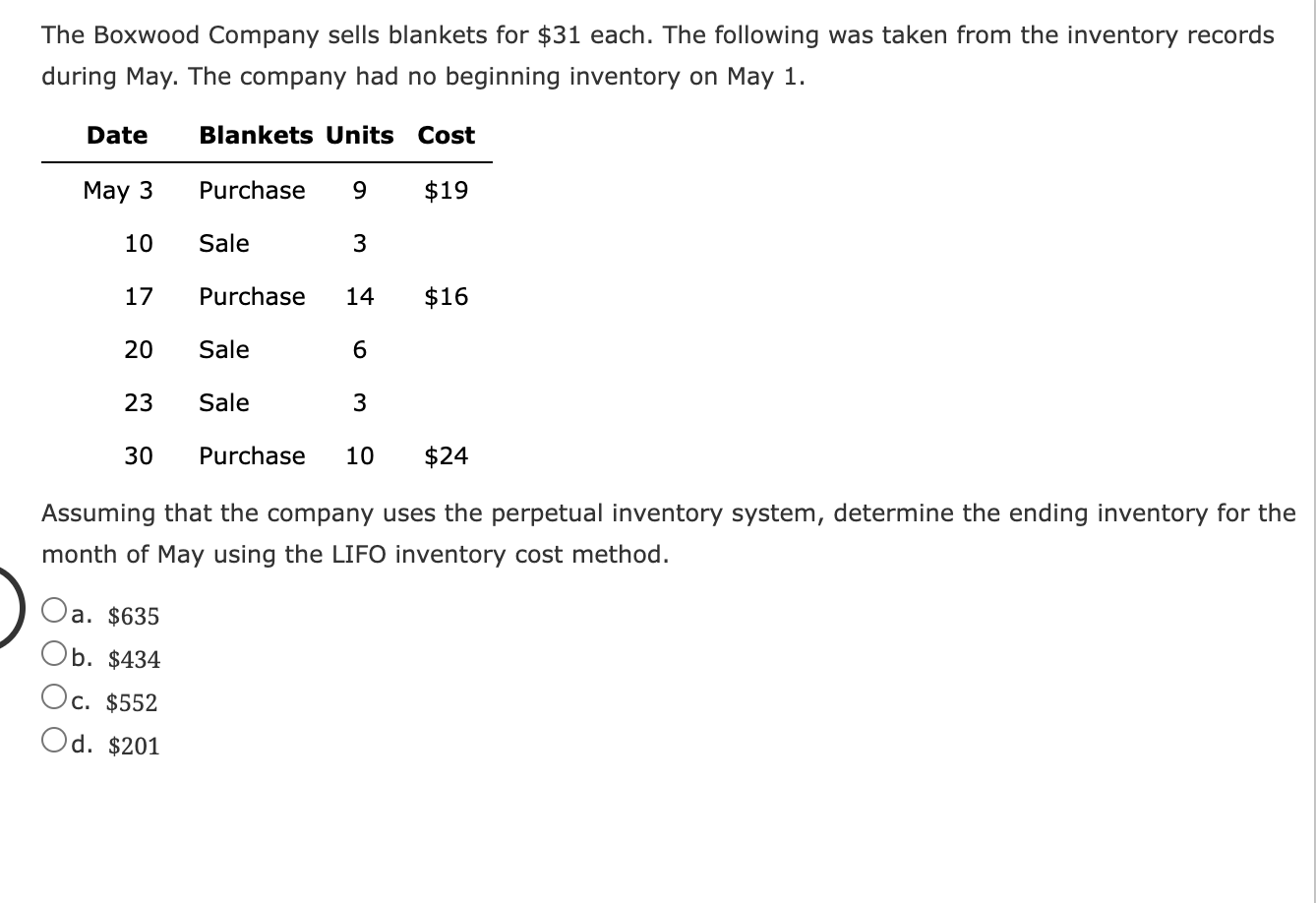 solved-the-boxwood-company-sells-blankets-for-36-each-the-chegg