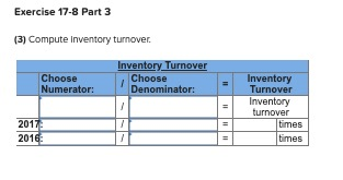 Solved Exercise 17-8 Part 2 (2) Compute Accounts Receivable | Chegg.com