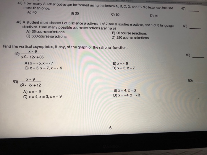 Solved 47) How many 3-letter codes can be formed using the | Chegg.com