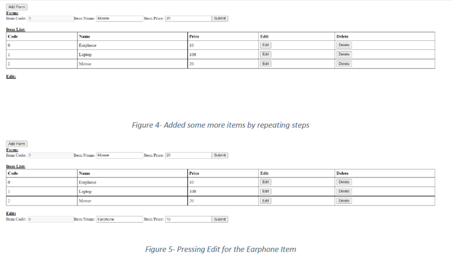 HTML and JavaScript Develop an inventory management