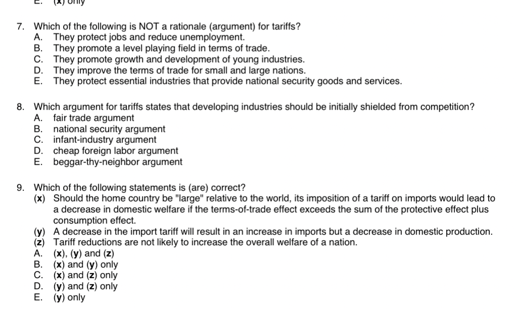 [Solved] 7. Which of the following is NOT a rationale (ar