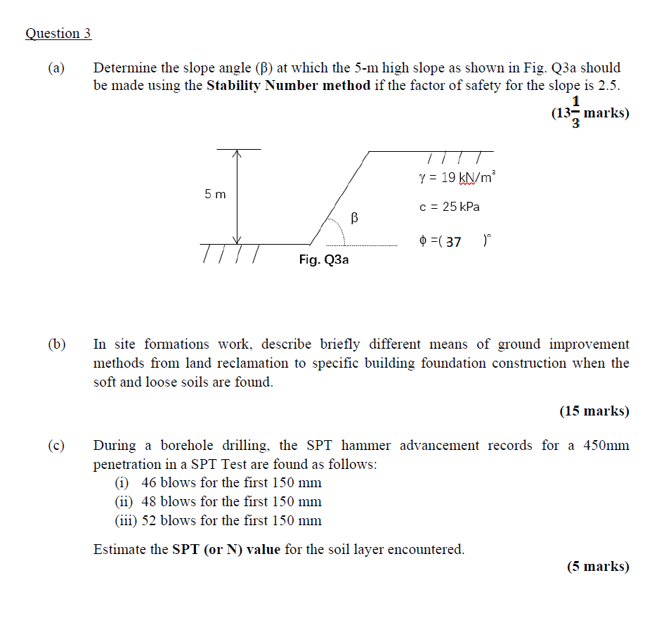 Solved Question 3 (a) Determine The Slope Angle (B) At Which | Chegg.com