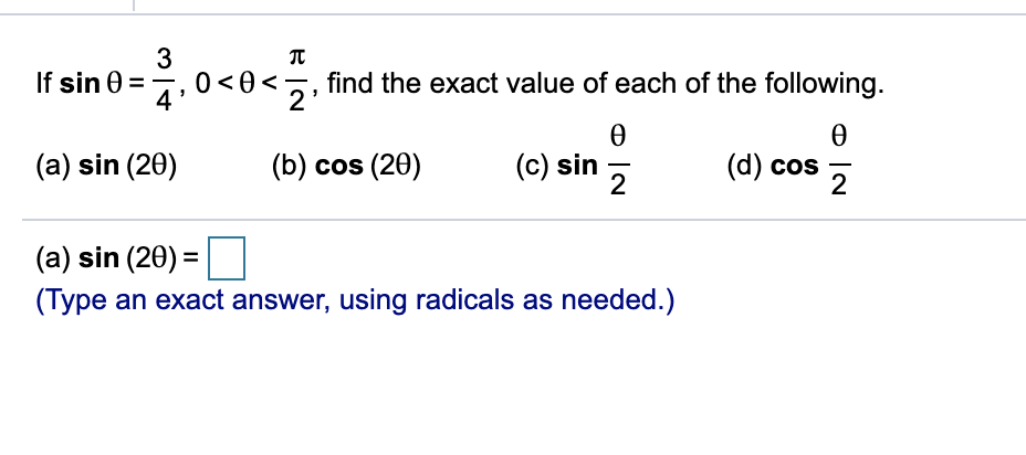 Solved TT 3 If sin = 4 0 | Chegg.com