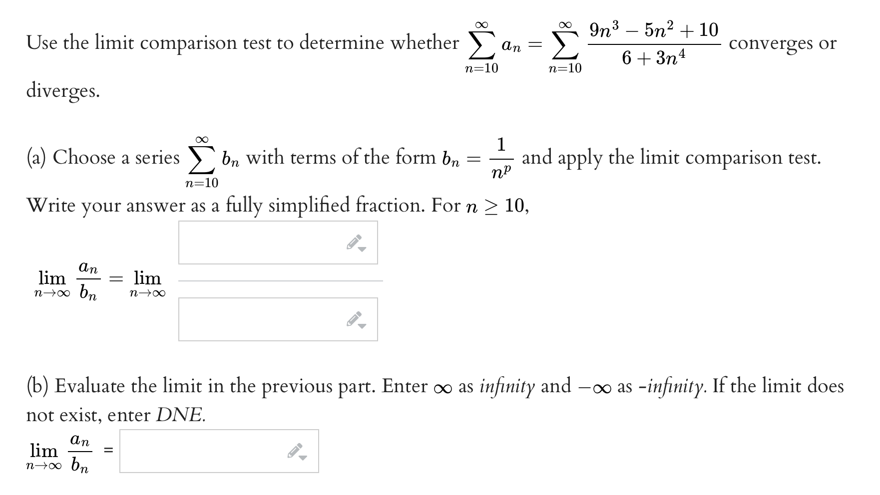 Solved Use The Limit Comparison Test To Determine Whether | Chegg.com