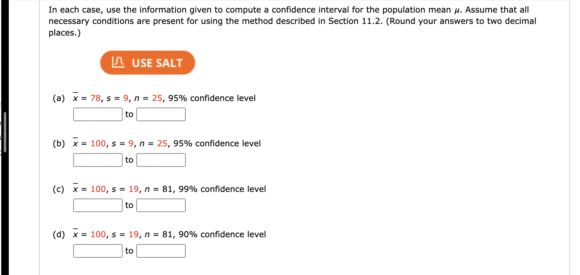 Solved In each case, use the information given to compute a | Chegg.com