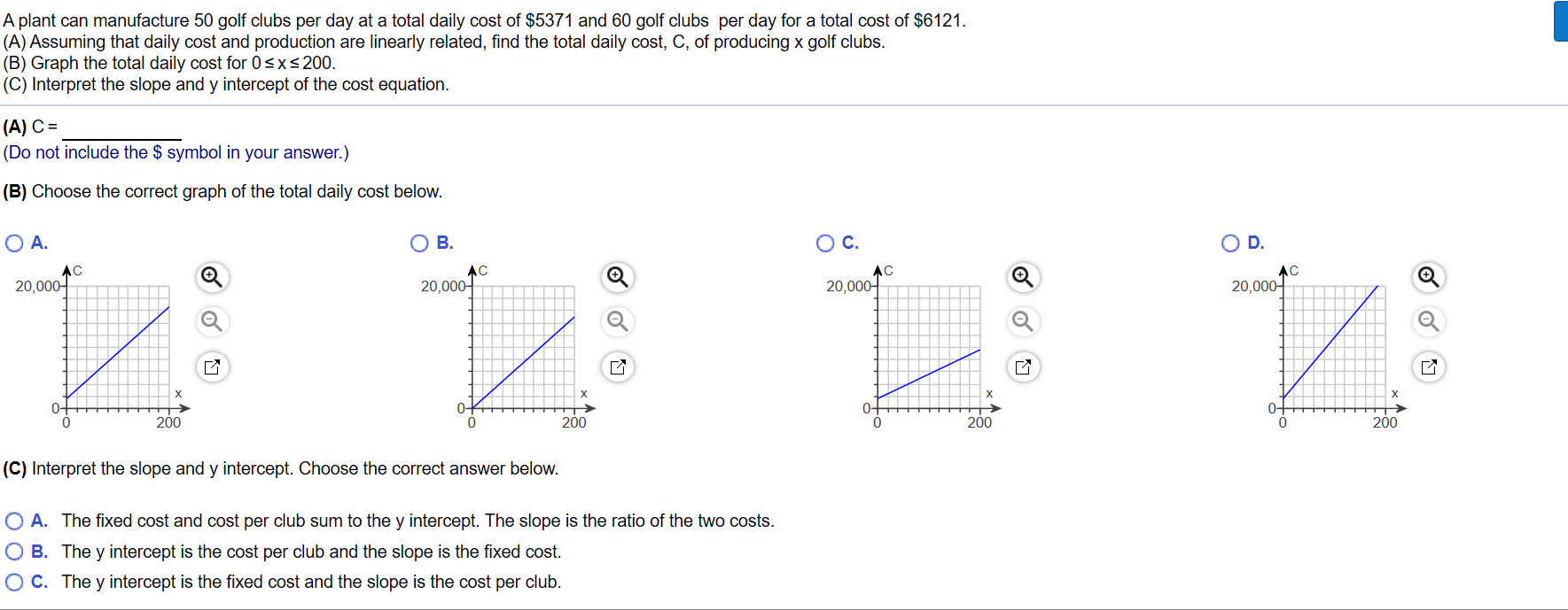 A Plant Can Manufacture 50 Golf Clubs Per Day At A Chegg 