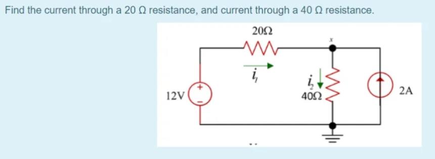 Solved Find The Current Through A 20Ω Resistance, And | Chegg.com