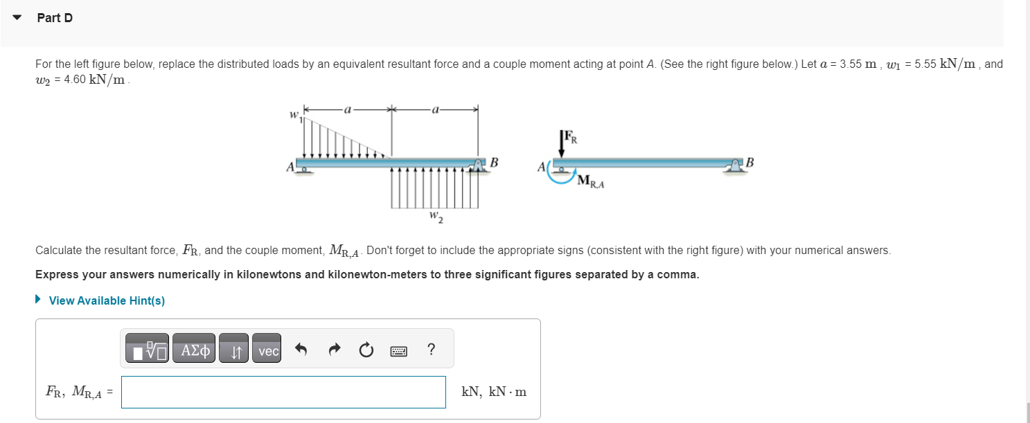 Solved For the left figure below, replace the distributed | Chegg.com