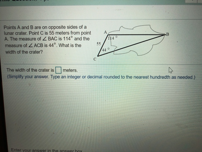 Solved Points A and B are on opposite sides of a lunar