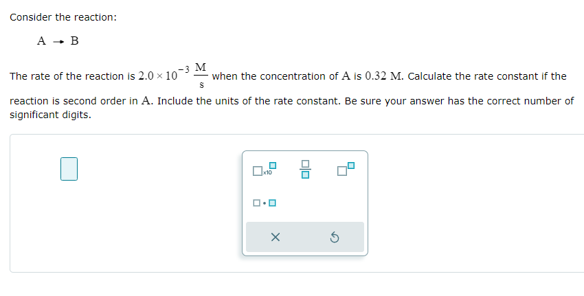 Solved Consider The Reaction: A→B The Rate Of The Reaction | Chegg.com