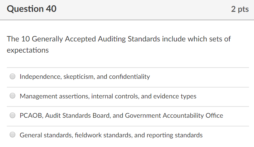 the 10 generally accepted auditing standards