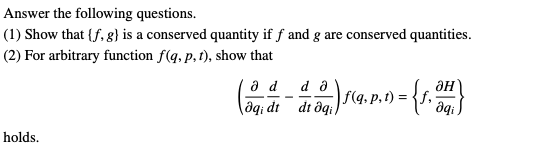 Solved Consider a Hamiltonian system with N degrees of | Chegg.com