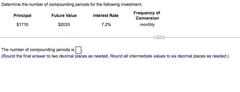 Solved Determine the number of compounding periods for the | Chegg.com