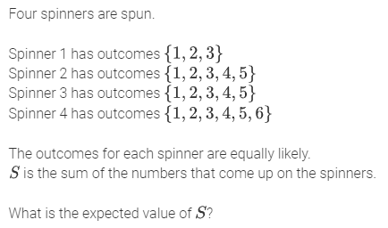 Solved Four spinners are spun. Spinner 1 has outcomes | Chegg.com
