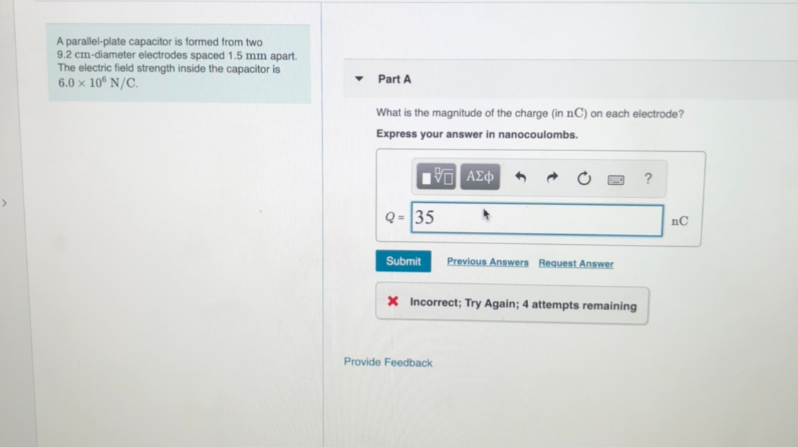 Solved A parallel-plate capacitor is formed from two 9.2 | Chegg.com