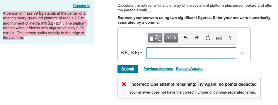 Solved Calculate the rotational kinetic energy of the system | Chegg.com