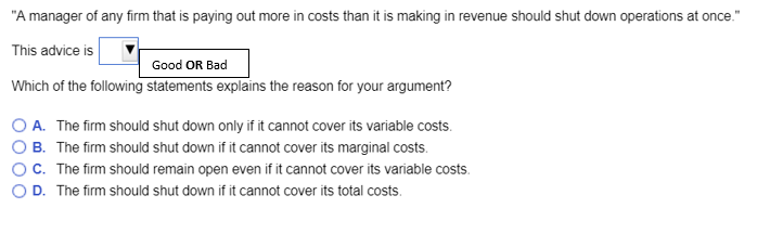 Solved "A manager of any firm that is paying out more in | Chegg.com