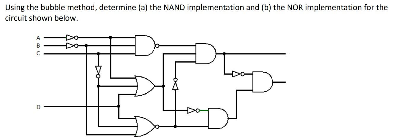 Solved Using The Bubble Method Determine A The Nand Chegg