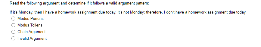 Solved Read the following argument and determine if it | Chegg.com