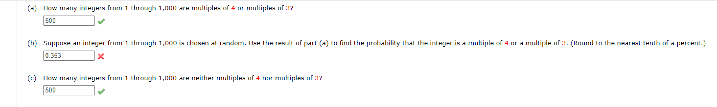 Solved (a) How many integers from 1 through 1,000 are | Chegg.com