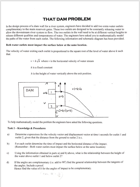 THAT DAM PROBLEM In the design process ofa dam wall | Chegg.com