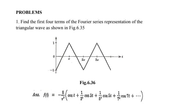 Solved PROBLEMS 1. Find the first four terms of the Fourier | Chegg.com