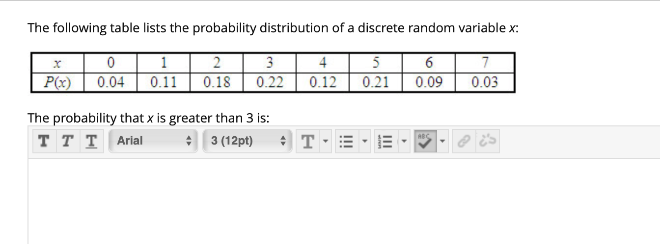 Solved The Following Table Lists The Probability Chegg Solved The Following Table Lists The Probability Chegg