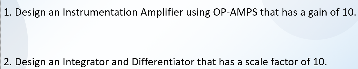 Solved 1. Design An Instrumentation Amplifier Using OP-AMPS | Chegg.com