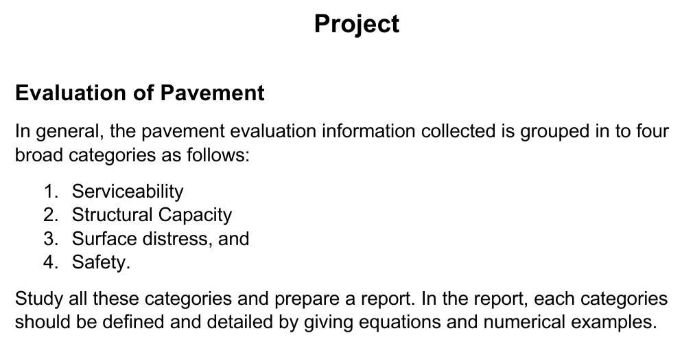 Solved Project Evaluation Of Pavement In General, The | Chegg.com