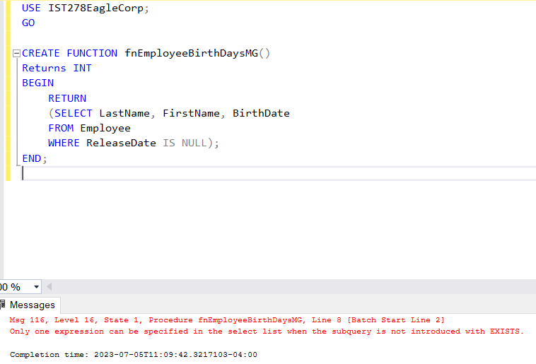Solved Use the IST278EagleCorp13-1 database and create a | Chegg.com