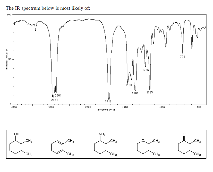 Solved The IR spectrum below is most likely of: | Chegg.com