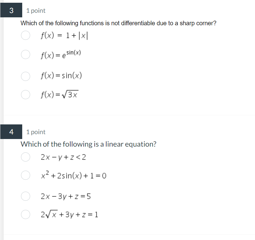Solved Which of the following functions is not | Chegg.com