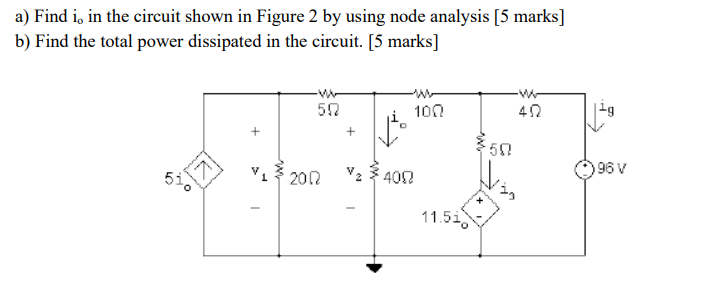 Solved a) Find io in the circuit shown in Figure 2 by using | Chegg.com