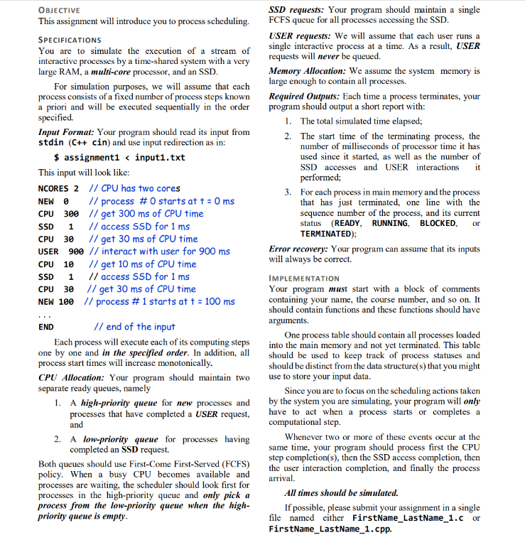 WRITE IN C OR C++OBJECTIVEThis assignment will | Chegg.com