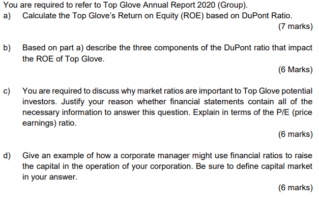Solved You Are Required To Refer To Top Glove Annual Report Chegg Com