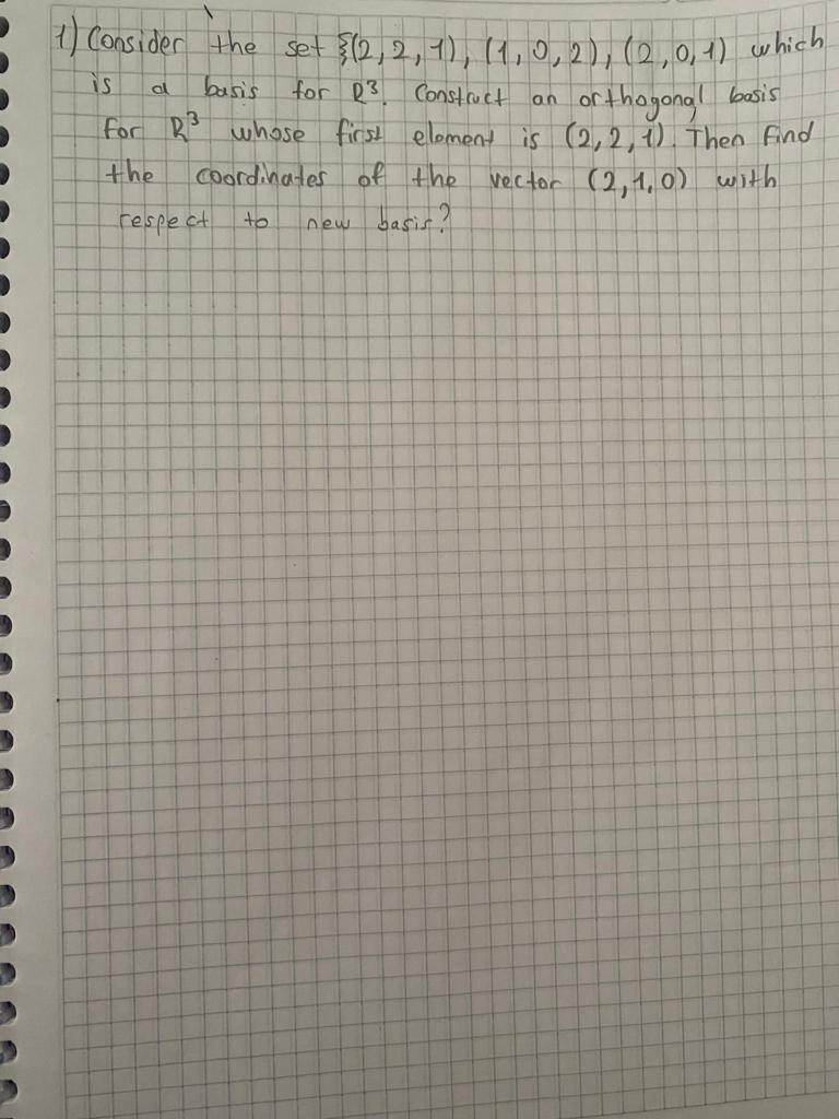 Solved 1) Consider the set {(2,2,1),(1,0,2),(2,0,1) which is | Chegg.com