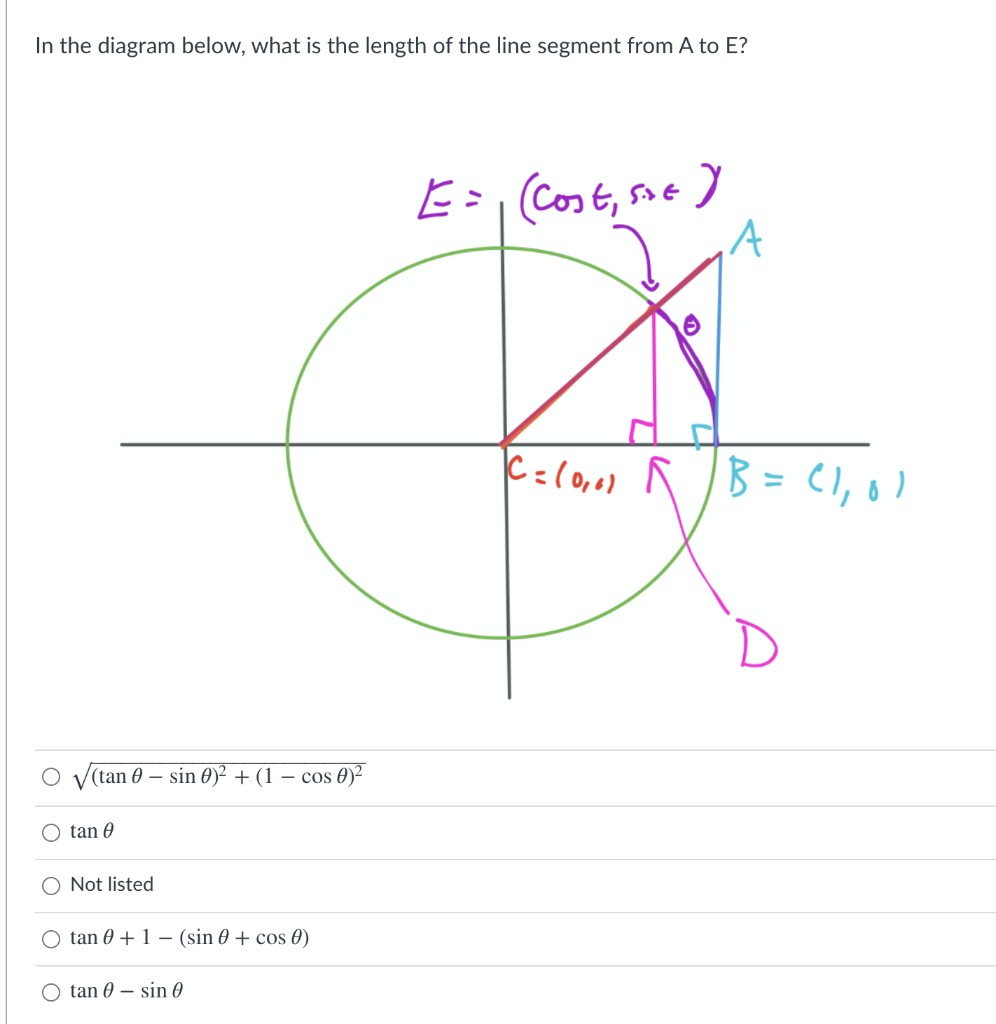 Solved In the diagram below, what is the length of the line | Chegg.com